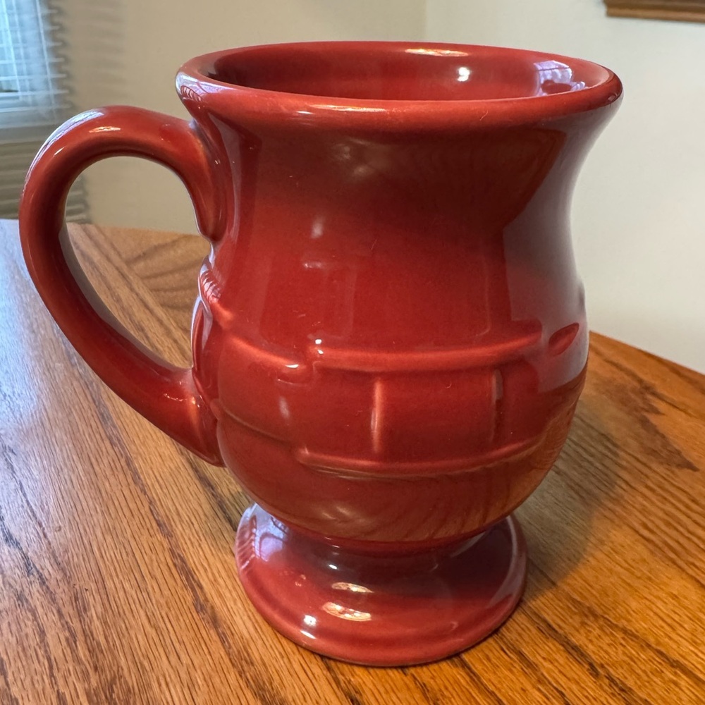 Longaberger Pottery Woven Traditions Footed Mug Latte Classic Ceramic.  EUC!